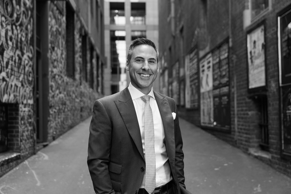 corporate portrait in melbourne laneway